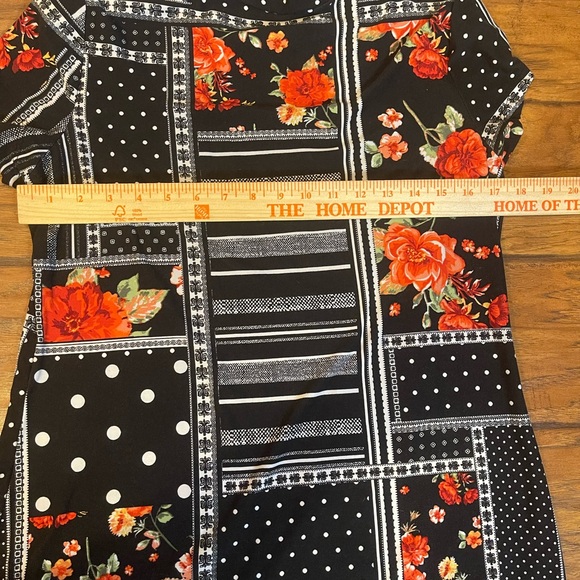 Bobbie Brooks Patchwork Dress Multi Floral Geometric Polyester blend womans Med - Picture 4 of 5